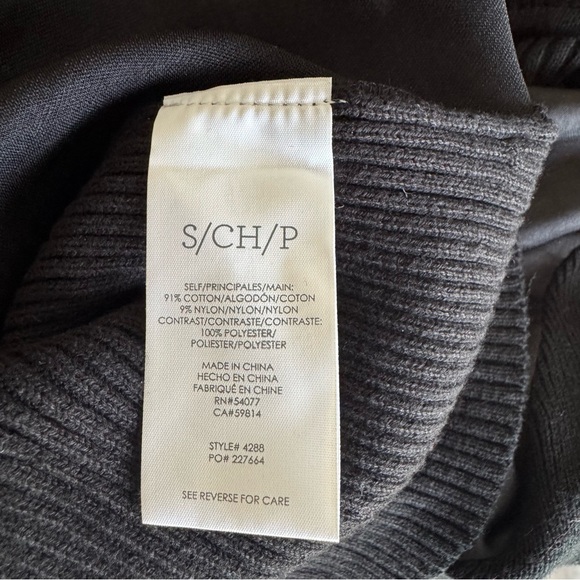 CAbi Black Crosstie Top Satin Front Ribbed Back Mixed Media Style 4288 - Picture 6 of 6